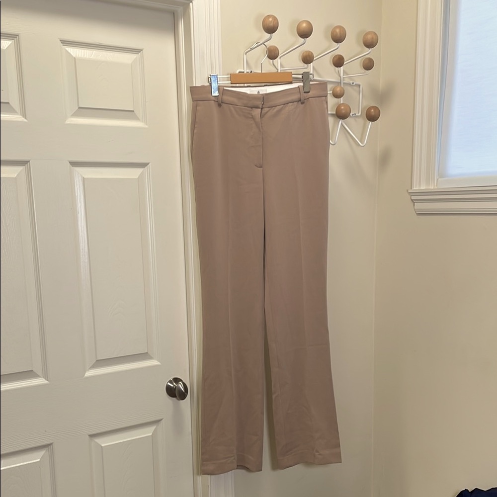 Babaton Beige Straight-Leg Trousers